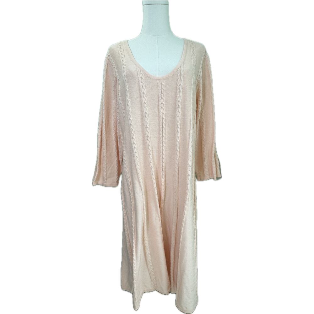 Torrid Cable Knit Skater Dress, Pale Blush/Peach, Plus Size 3X (22-24) - NWT